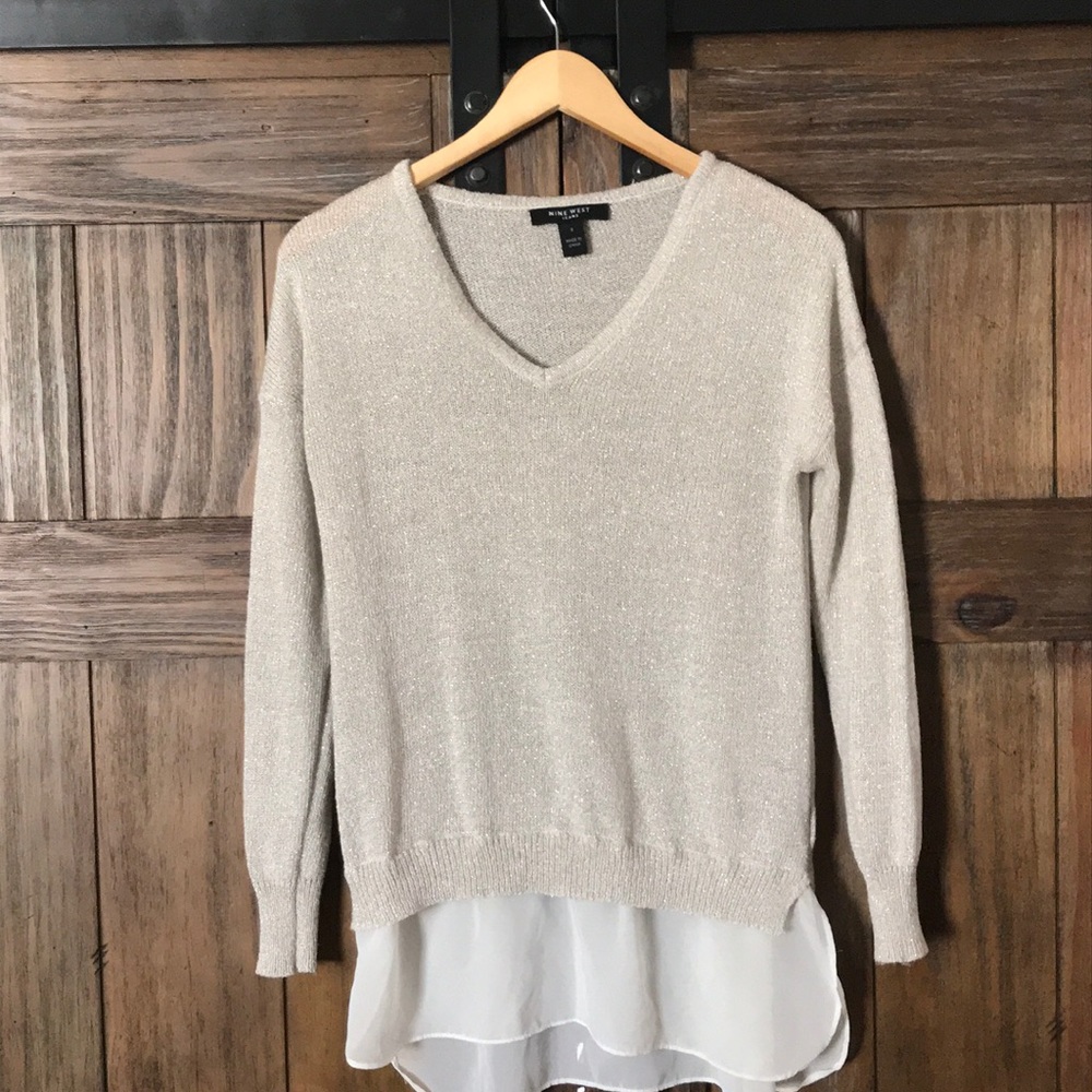 Nine West golden sparkly sweater